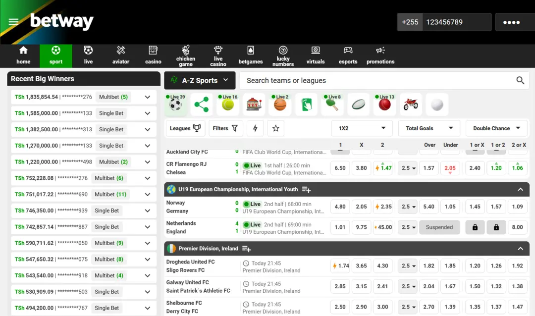 Betway Tanzania Screenshot